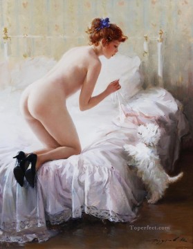 Pretty Lady KR 066 Impresionista desnuda Pinturas al óleo